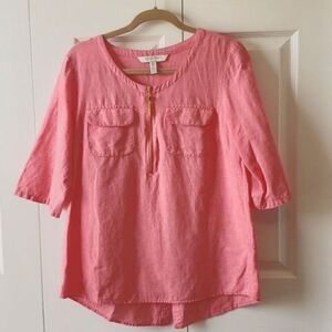 Ellen Tracy linen blouse,  size medium